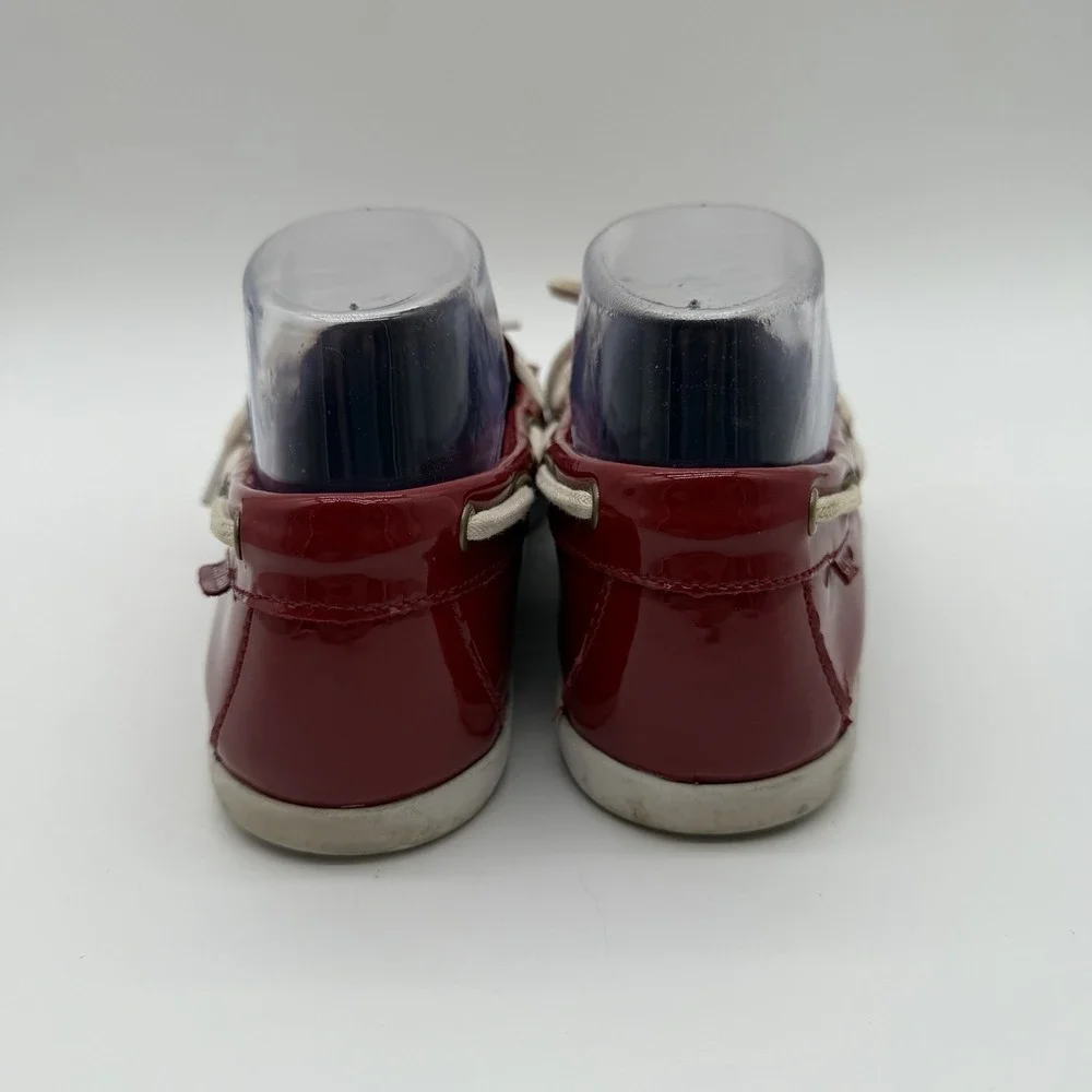 Cole Haan Women's Nantucket Camp Moc Patent Leather Boat Shoes Red Size 7.5
